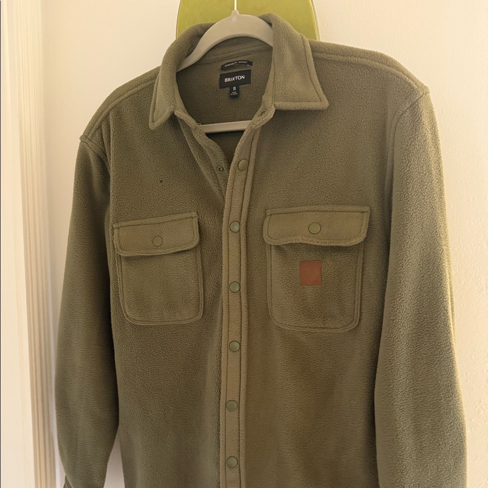 Men’s Brixton button down overshirt green size small